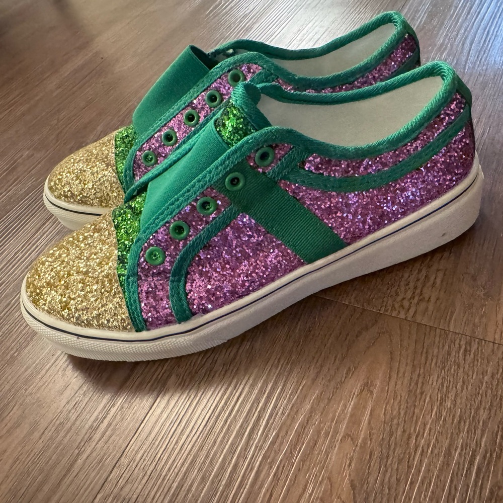 Glittery Mardi Gras Green and Purple Women Shoes